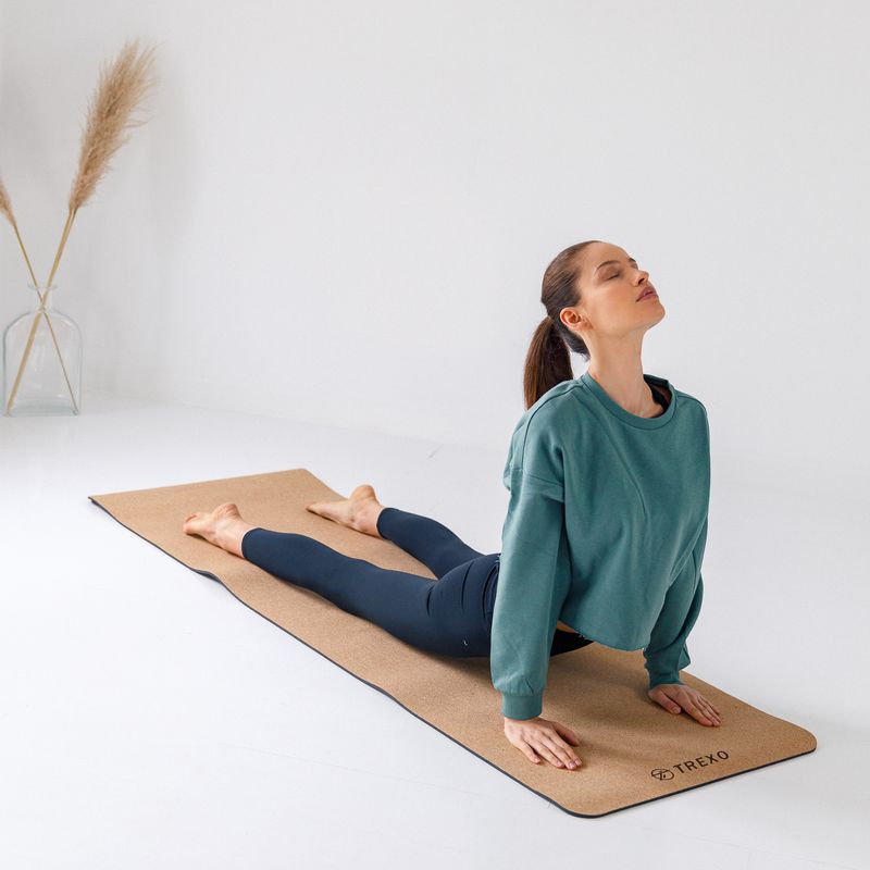 XTREXO Podložka na jogu TPE korok 6 mm čierna YM-C01C 7