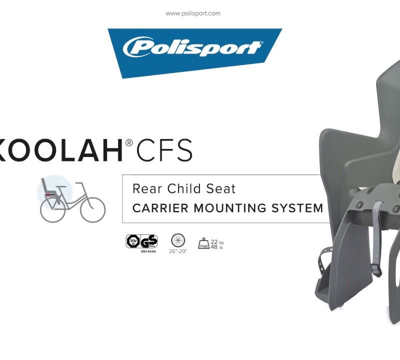 Sedadlo na bicykel Polisport Koolah CFS so zadným nosičom sivé béžové FO 8631500013 7