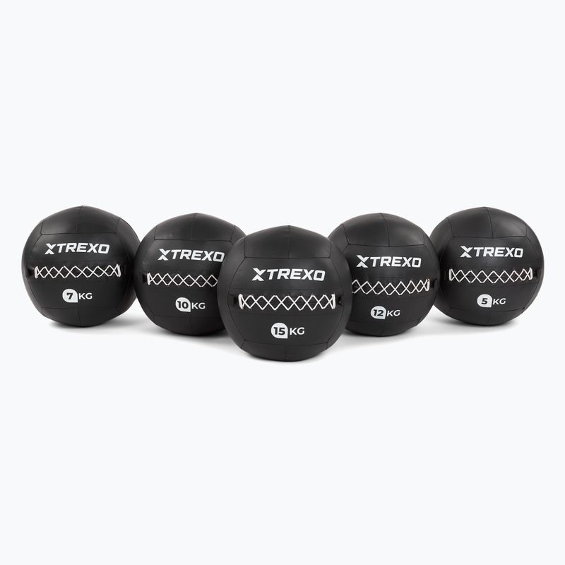 Medicimbalová lopta XTREXO Wall Ball 15 kg black 5