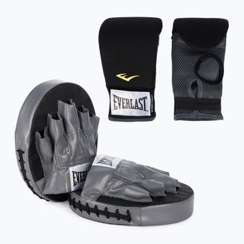 Boxerská súprava rukavice + štíty Everlast Core Fitness Kit čierna EV6760