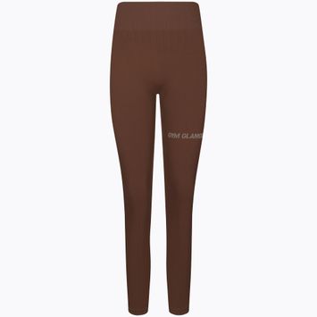 Dámske tréningové legíny Gym Glamour push up hnedé 370