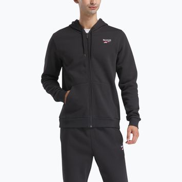 Pánska mikina Reebok Identity SL Fleece FZ black/white/vector red