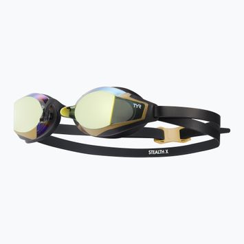 Plavecké okuliare TYR Stealth-X Performance Mirrored gold/ black/ black