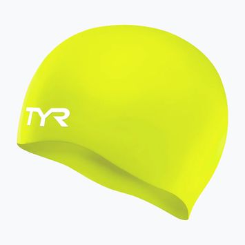 Detská plavecká čiapka TYR Wrinkle-Free Silicone limelight