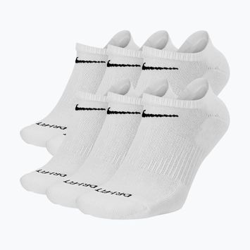 Pánske ponožky Nike Everyday Plus Cushioned No Show 6 párov white/black