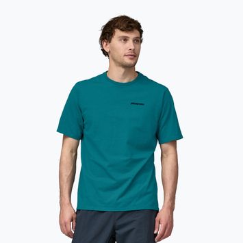 Pánske trekingové tričko Patagonia P-6 Logo Responsibili-Tee belay blue
