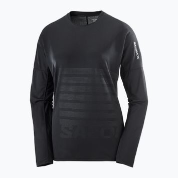 Pánske bežecké tričko s dlhým rukávom Salomon Sense Aero Tee GFX deep black/black