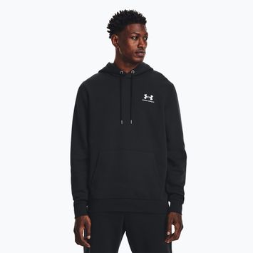 Pánska mikina Under Armour Essential Fleece Hoodie black/white