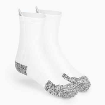 Biele bežecké ponožky Under Armour Ad Run Cushion 1Pk Mid 1376076