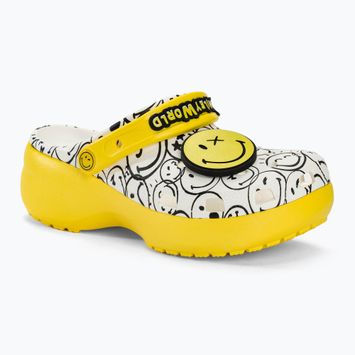 Šľapky ,sandále, Crocs Classic Platform Smiley World Charm white/multi