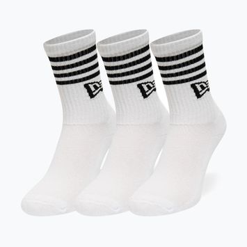 Ponožky New Era Stripe Crew 3 páry white