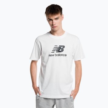 New Balance Essentials Stacked Logo Co pánske tréningové tričko biele NBMT31541WT