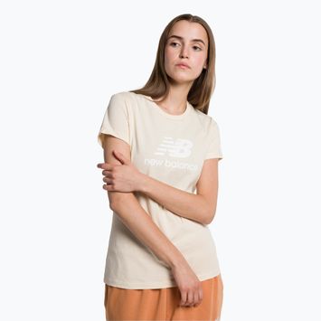 Dámske tričko New Balance Essentials Stacked Logo Co beige NBWT31546