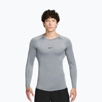 Pánske tréningové tričko longsleeve Nike Pro Dri-Fit Tight Fitness smoke grey/black