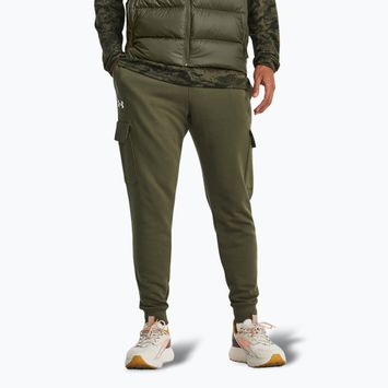 Pánske nohavice Under Armour Rival Fleece Cargo Jogger marine od green / white
