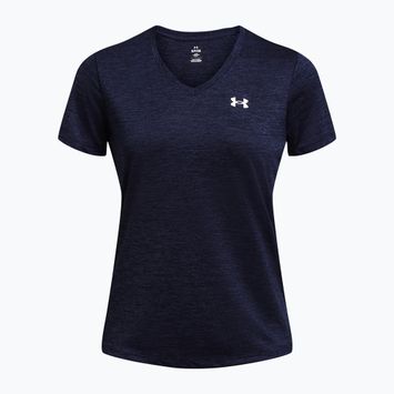 Dámske tréningové tričko Under Armour Tech V-Twist midnight navy/white