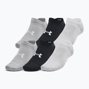 Tréningové ponožky Under Armour Essential No Show 6 Pack black/black/halo grey