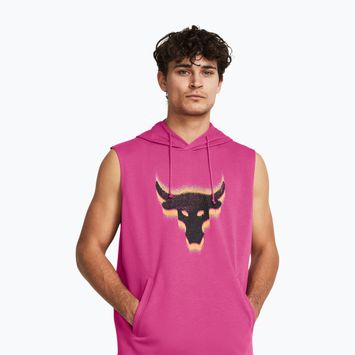 Pánske tréningové tričko Under Armour Project Q2 Payoff Fleece HD astro pink/atomic/black