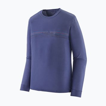 Pánske tričko longsleeve Patagonia Cap Cool Merino Blend Graphic strata stripe/solstice purple