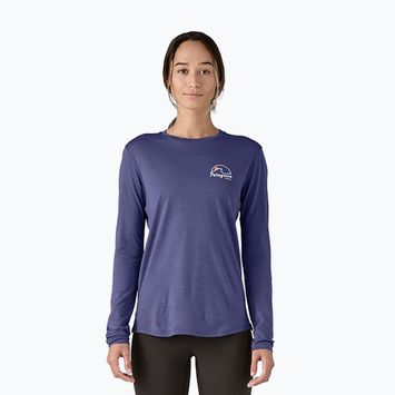 Dámske tričko longsleeve Patagonia Cap Cool Merino Blend Graphic strata stripe: thermal blue
