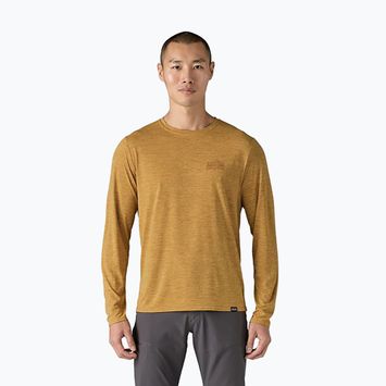Pánske tričko longsleeve Patagonia Cap Cool Daily Graphic Shirt strataspire/beeswax tan x-dye