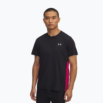 Pánske bežecké tričko Under Armour Trail Run Zip black/shaded fuchsia/reflective