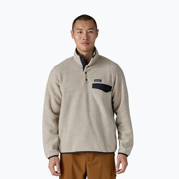 Pánska trekingová mikina Patagonia LW Synch Snap-T P/O oatmeal heather w/smolder blue