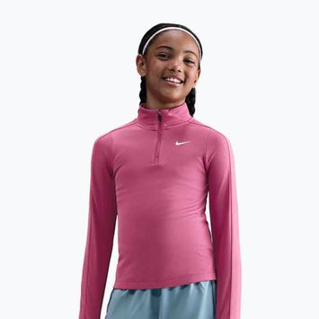 Detské tréningové tričko longsleeve Nike Dri-Fit 1/4 Zip sweet beet/white