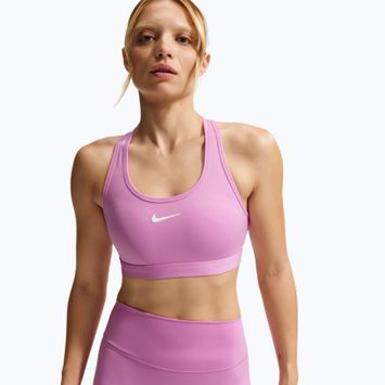 Športová podprsenka Nike Swoosh Medium Support light magenta/white
