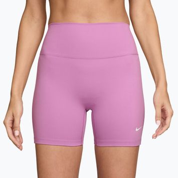 Dámske šortky Nike One High-Waisted Biker 5" light magenta/white