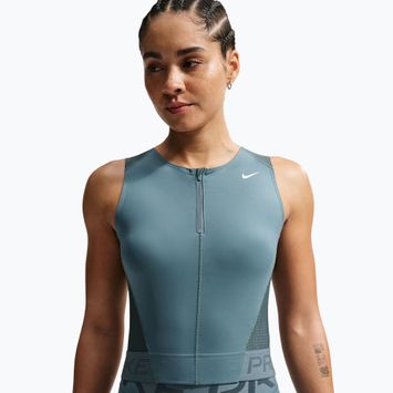 Dámske tréningové tričko Nike Pro Dri-Fit mineral slate/faded spruce/white