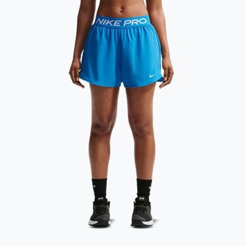 Dámske tréningové šortky Nike Pro 2in1 light photo blue/white
