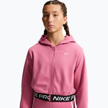 Detská mikina Nike Pro Fleece Dri-Fit Full-Zip peony/peony/black/white