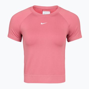 Dámske tréningové tričko Nike Pro Seamless Dri-Fit peony/white