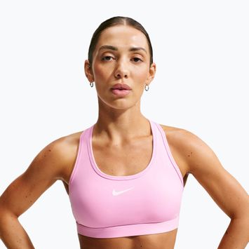 Fitness podprsenka Nike Swoosh pink rise/white