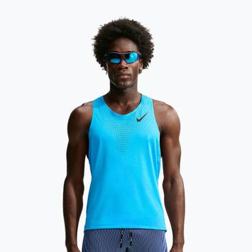 Pánske bežecké tričko Nike AeroSwift light current blue/black