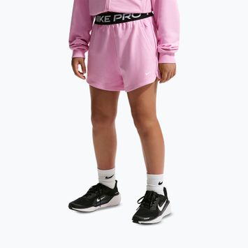 Detské šortky Nike Pro Fleece pink rise/pink rise/black/white