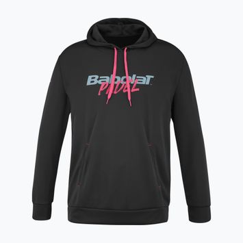 Pánska tenisová mikina Babolat Padel s kapucňou black/black