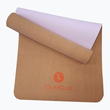 Podložka na cvičenie Sveltus Cork Yoga natural / lila