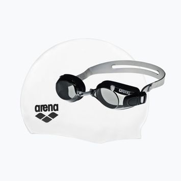 Arena Pool sada plavecká čiapka + okuliare biela/sivá 92422/55