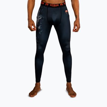 Pánske tréningové legíny Venum Thunder Dragon Spats Black/Grey/Copper