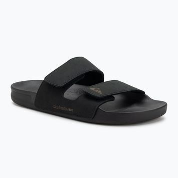 Pánske šľapky Quiksilver Rivi Leather Double Adjust black 1