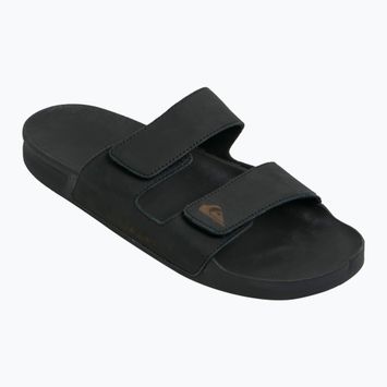 Pánske šľapky Quiksilver Rivi Leather Double Adjust black 1