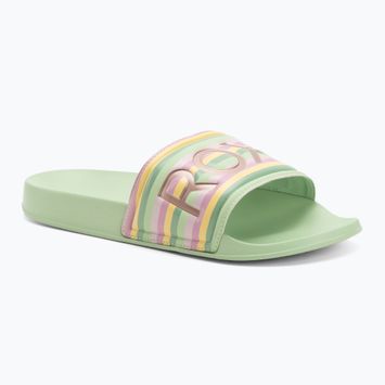 Dámske šľapky ROXY Slippy II green stripe