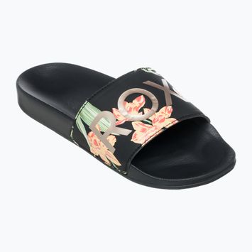Dámske šľapky ROXY Slippy II black/green print