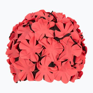 Dámska plavecká čiapka Fashy Flowers red/black
