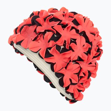 Dámska plavecká čiapka Fashy Flowers red/black