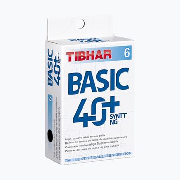 Pinpongové loptičky Tibhar Basic 40+ SYNTT NG 6 ks. white