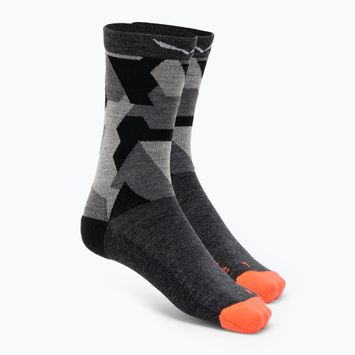 Dámske trekingové ponožky Salewa Pedroc Camo AM Crew black-grey 00-0000069038