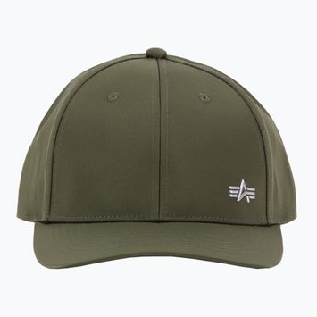 Alpha Industries Metal Label pánska baseballová čiapka dark olive